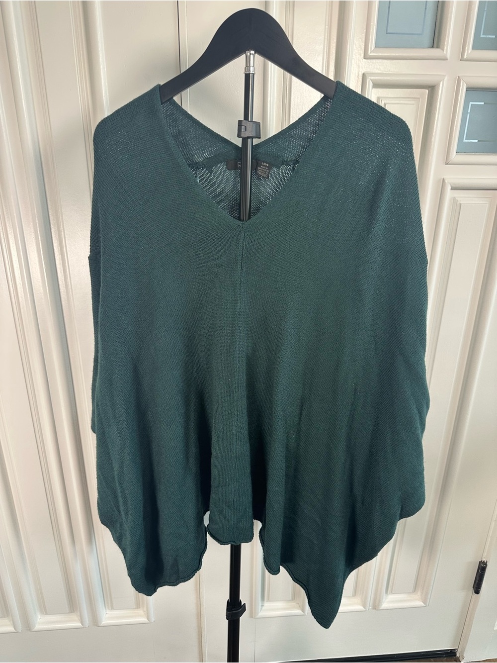 RDI Deep Teal V-Neck Poncho Sweater